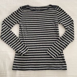 J. Crew Navy & Gray Striped Artists Tee